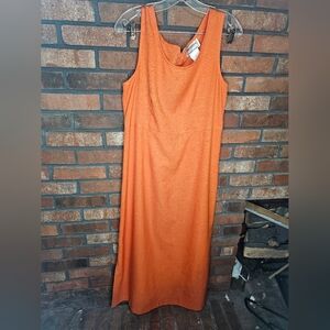 Karin Steven's orange dress